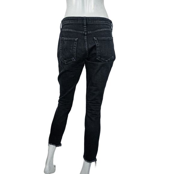 AMO Denim Women's Stix Crop Jeans in Washed Black Size 28 - Picture 3 of 10